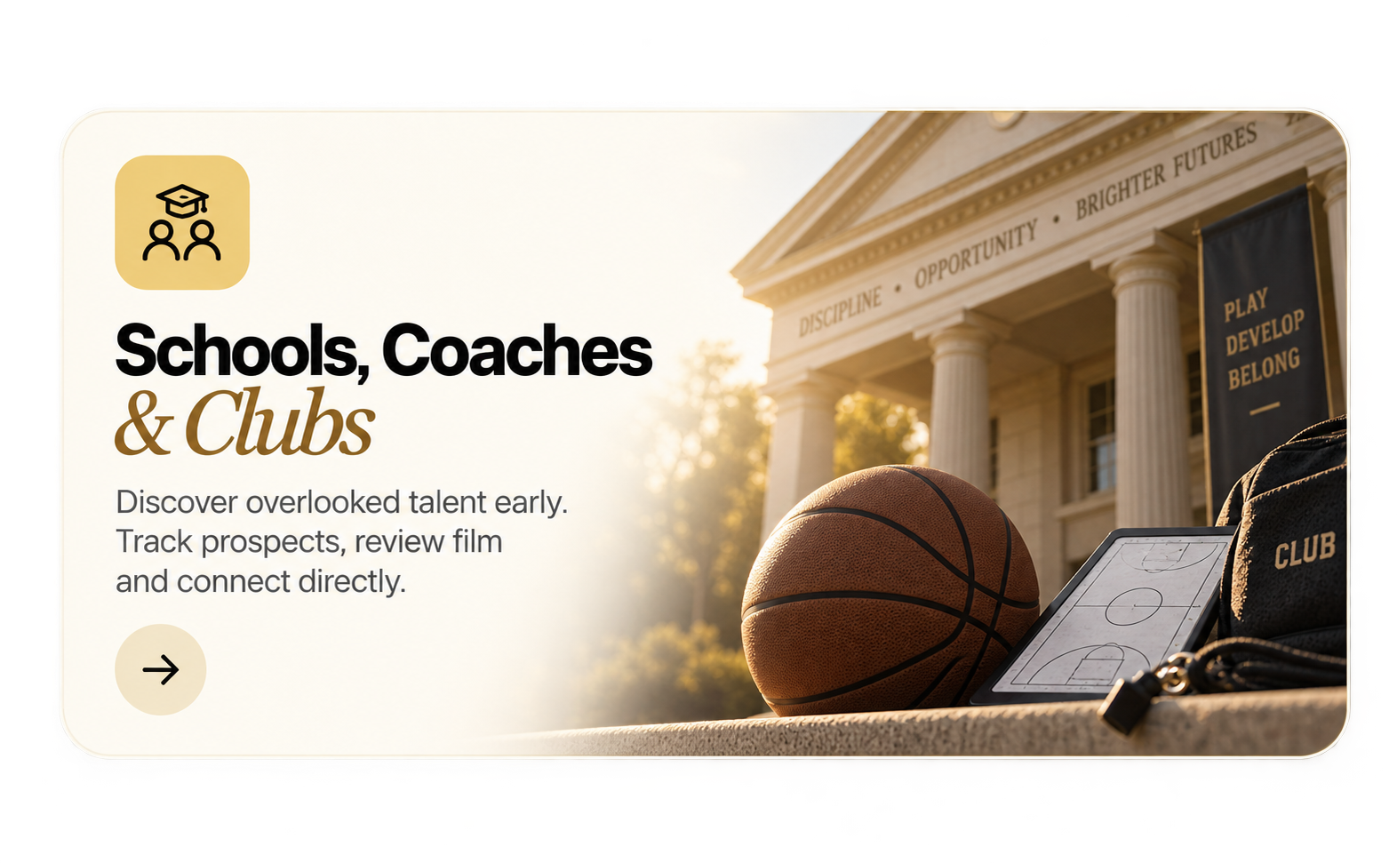 Schools, coaches and clubs: discover talent, review film and connect directly